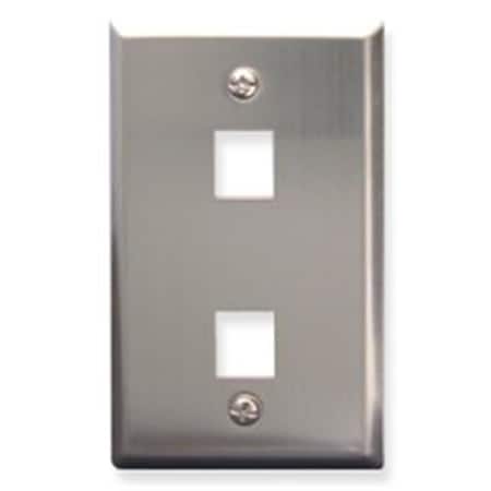 Classic Single Gang Stainless Steel Faceplate 2 Port